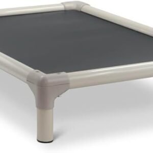 Kuranda Chewproof Elevated Pet Bed - Almond PVC - 25" x 18" - Cordura Nylon - Smoke