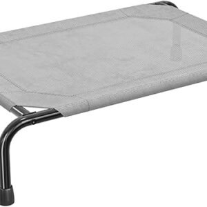 Simple Trending Raised Dog Bed for Small Dogs, Waterproof Elevated Dog Cot, Outdoor Cooling Pet Bed, 36.5" x 22.5", Grey