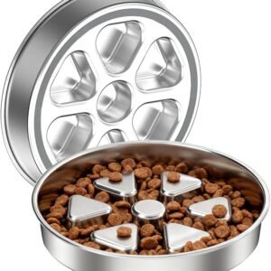 Kactoily Stainless Steel Slow Feeder Dog Bowl, 3 Cup Heavy Duty Slow Eating Bowl, Deep Maze & Non-Slip Base for Large & Medium Dogs, Dishwasher Safe